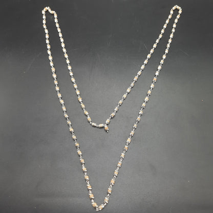 Natural Rudrani Mala With Pure Silver | 3-4 mm | 108+1 Beads | Handcrafted Spiritual Necklace for Meditation & Prayer