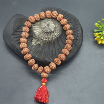 Premium Pathri Rudraksha Mala for Jaap - 5 Mukhi Mala | 27+1 Prayer Beads for Meditation & Healing | 9-10mm Beads