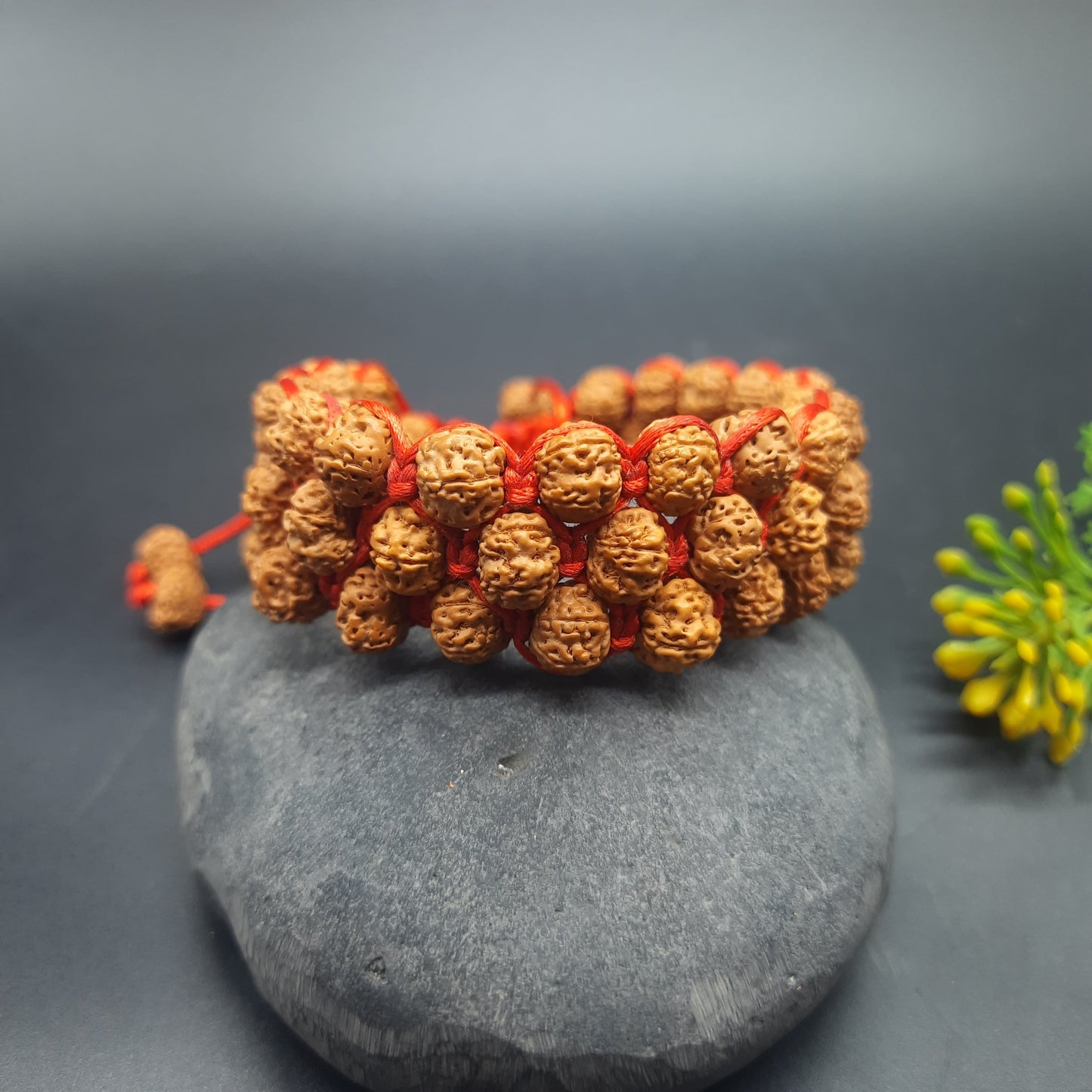 5 Mukhi five face Chikna Pathri Rudraksha Beads Bracelet | Natural Spiritual Healing Beads