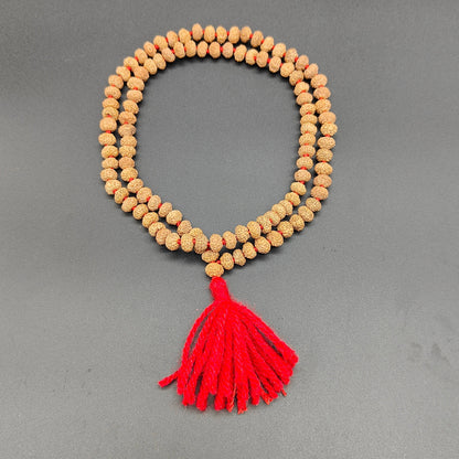 8 Mukhi Eight Face Java Rudraksha Beads Mala 8-10mm, 108+1 Beads Lab Certified