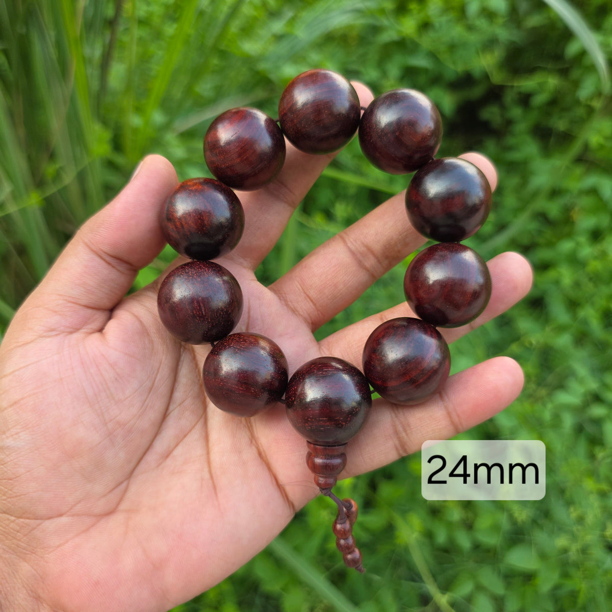 Natural Laal Chandan Round Beads Bracelet | 6mm–30mm | Red Sandalwood Bracelet
