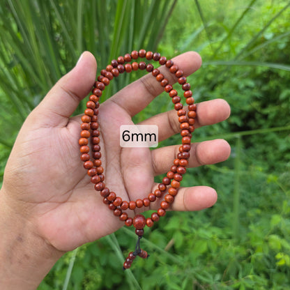 Laal Chandan Mala 108+1 beads 6mm to 12mm