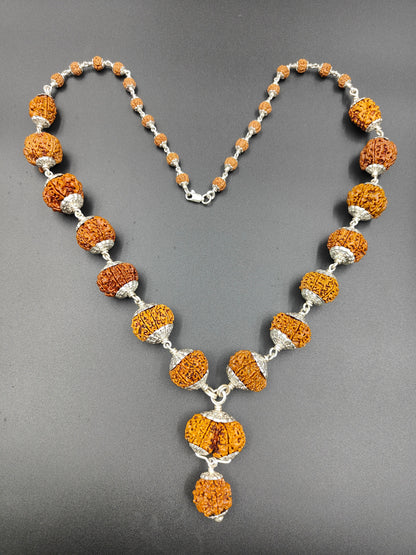 1-14 Mukhi, Ganesh, Gauri Shankh Rudraksha Siddha Mala From Nepal Most Powerful With Pure Silver 22-26mmmm