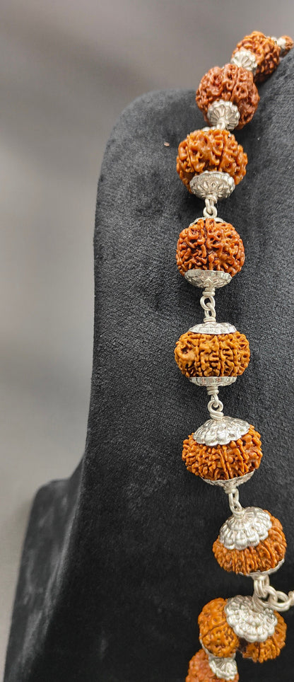 1-14 Mukhi, Ganesh, Gauri Shankh Rudraksha Siddha Mala From Nepal Most Powerful With Pure Silver 22-26mmmm