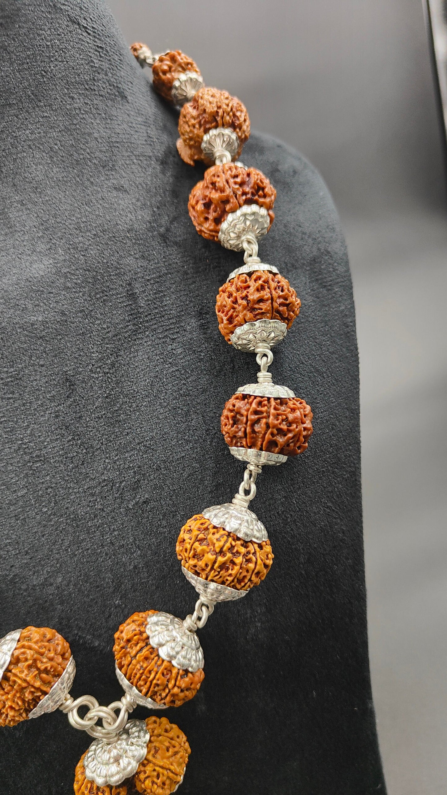 1-14 Mukhi, Ganesh, Gauri Shankh Rudraksha Siddha Mala From Nepal Most Powerful With Pure Silver 22-26mmmm